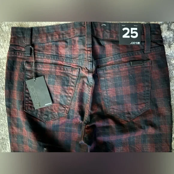 Joe’s Zip Coated Plaid Stretch Skinny Jeans - Picture 6 of 7